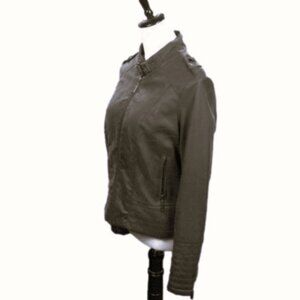 J2 Brown Vegan Leather Moto Jacket Size XL